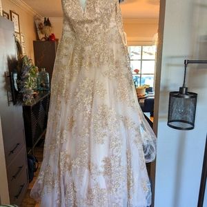 Oleg Cassini Rose Gold Wedding Dress